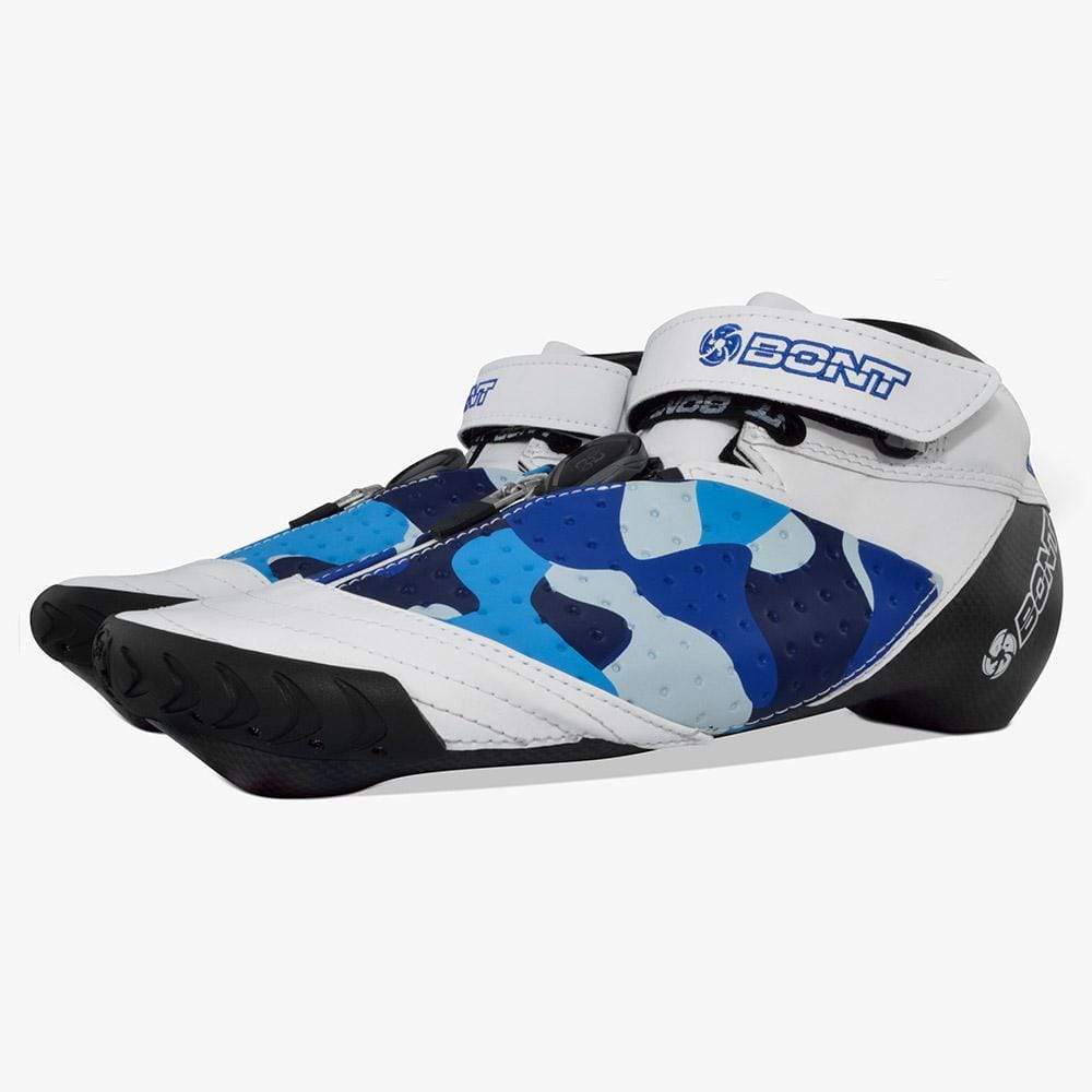 blue-camo bont inline speed skates