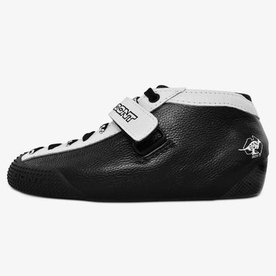 leather-black-white roller derby skate