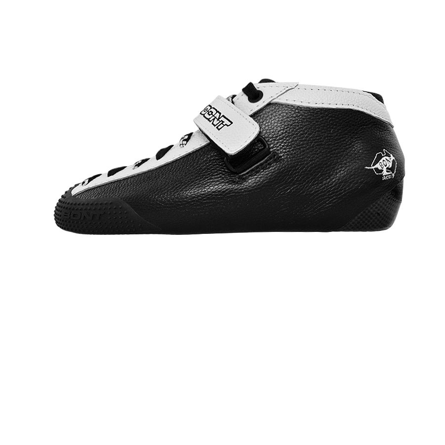 leather-black-white roller derby skate