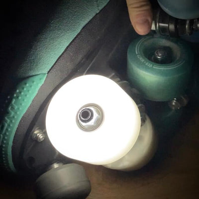 pearl-white Bont roller skate wheel led glow luminous quad glitter light up