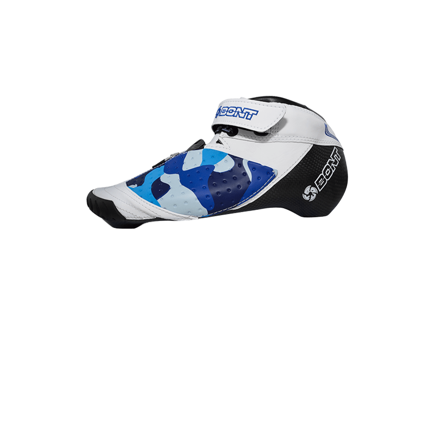 blue-camo bont inline speed skates